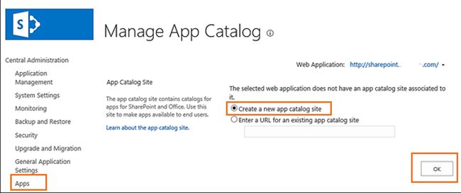create a new app catalog